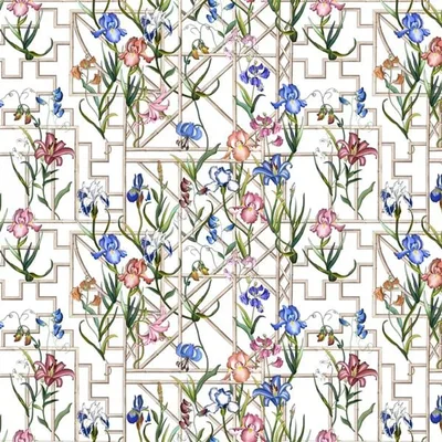 FRETWORK GARDEN AZUR — Lacroix Stravaganza swatch, view 1