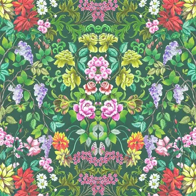 ELEONORA VELOURS VIRIDIAN — Ghirlanda swatch, view 1