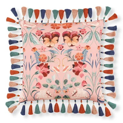 BONITA 50CM CUSHION CHATEAU ROSE — Temperley London x Romo Fabrics swatch, view 1