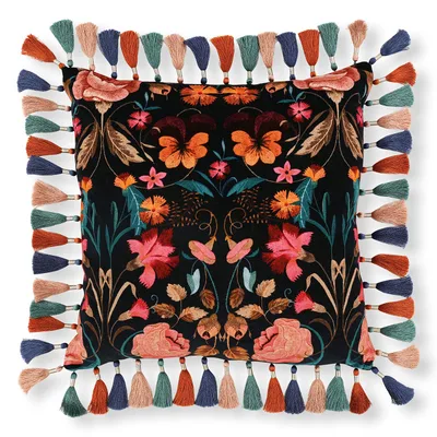 BONITA VELVET 50CM CUSHION ROSA — Temperley London x Romo Fabrics swatch, view 1