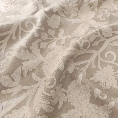 FERAHAN LINEN PARCHMENT.JPG — Ferahan-Linen swatch, view 1