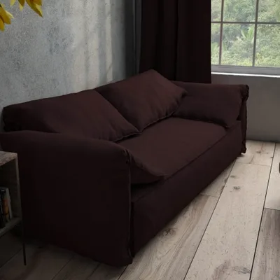 SLUBBY LINEN AUBERGINE thumbnail 4