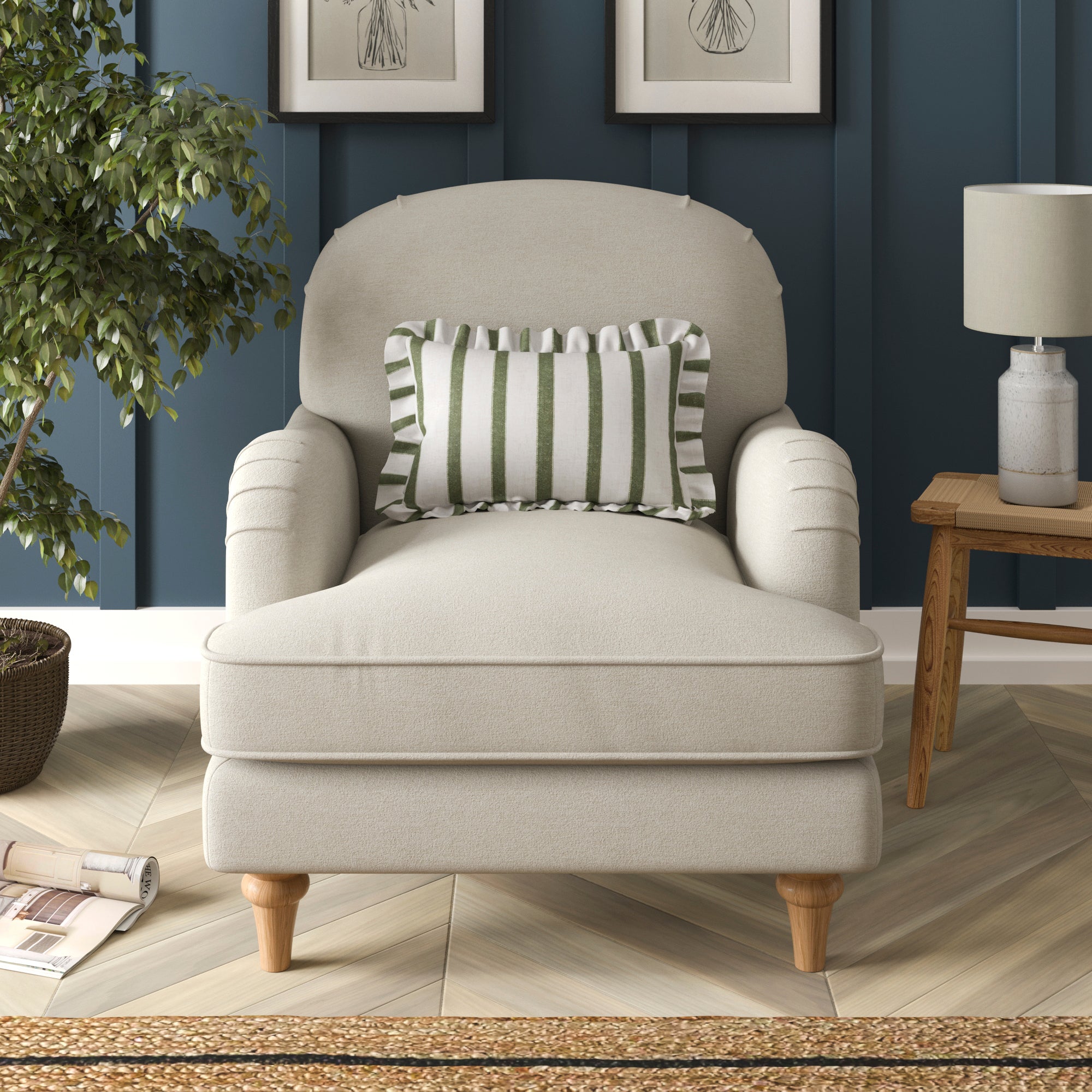 Beatrice II Luna Fabric Armchair - Beatrice II Luna Fabric Armchair 1
