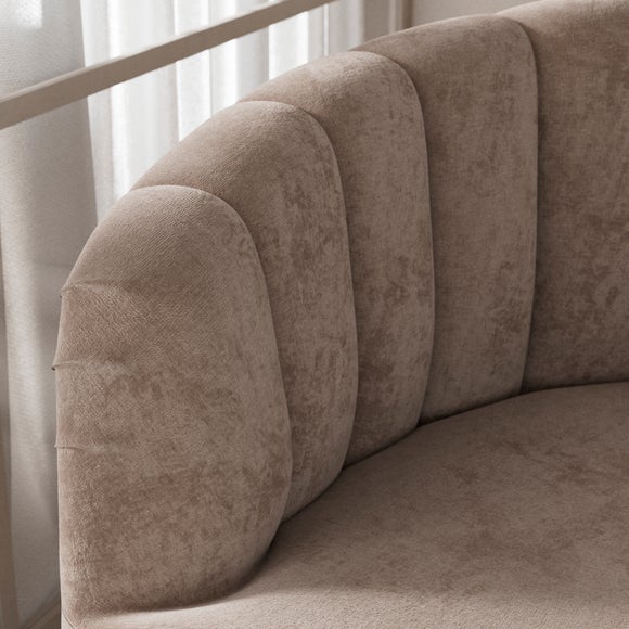 Elena Luxury Mink Chenille Scalloped Swivel Chair - Elena Luxury Mink Chenille Scalloped Swivel Chair 5