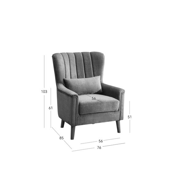 Image Furnishings Charlotte Velvet Wingback Occasional Armchair - Image Furnishings Charlotte Velvet Wingback Occasional Armchair 6